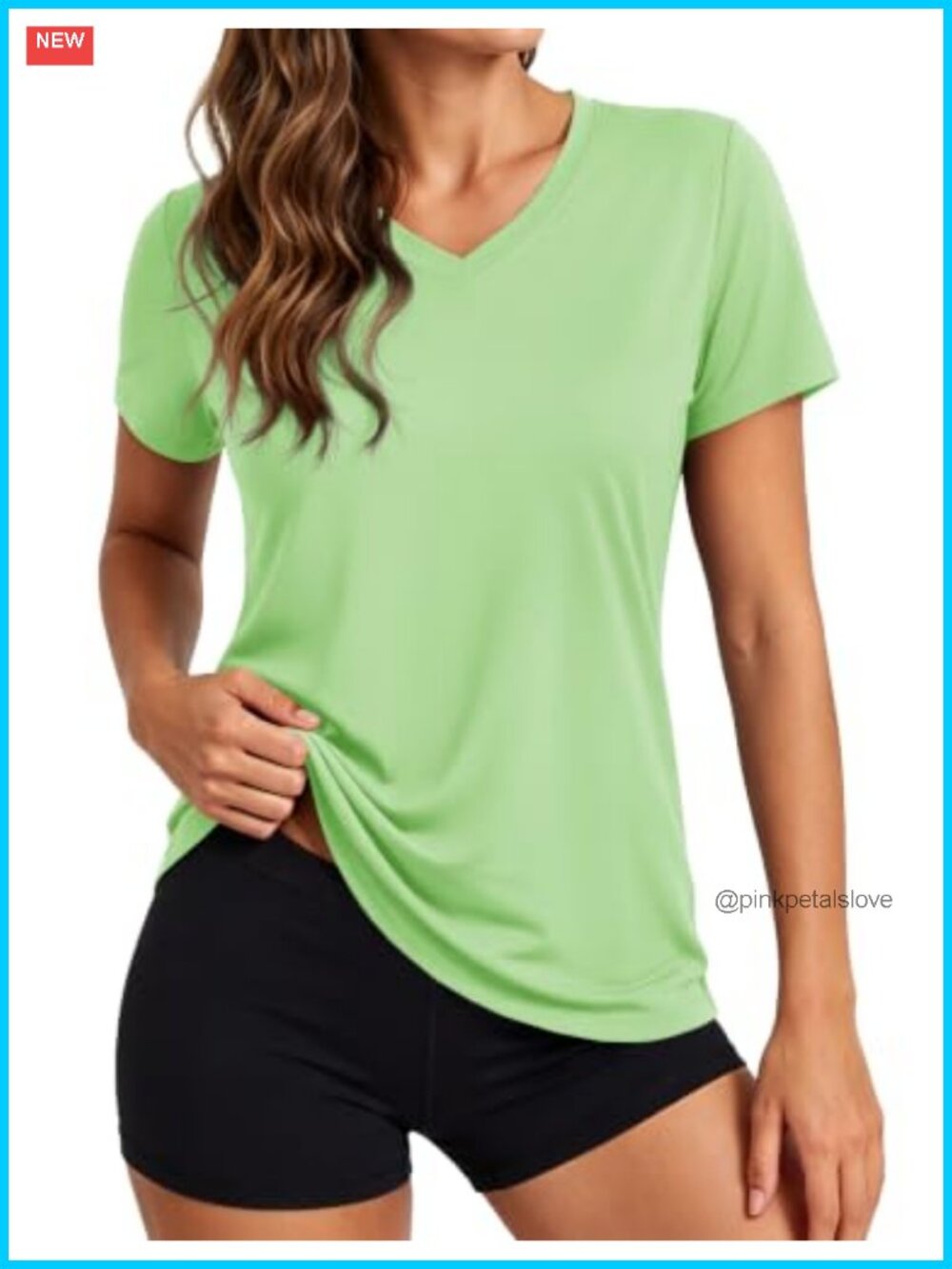 Women's V-Neck Short Sleeve Quick Dry UPF 50+ Workout T-Shirt